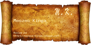 Meszes Kinga névjegykártya
